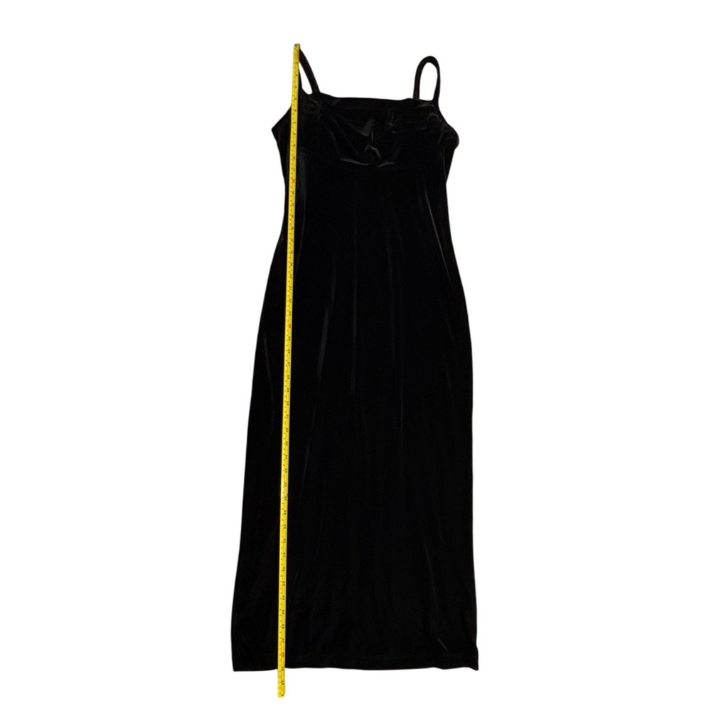 Vintage Molly Malloy Evening Petite Black Velvet Maxi Dress Size 8P 90's formal - Picture 4 of 7
